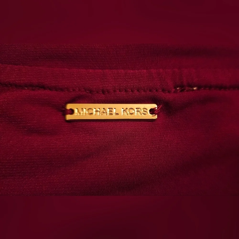 Michael Kors Burgundy Ruffled Cap Sleeve Blouse, Sz. M